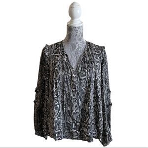 Jessica Simpson Mahogany Rose Anaconda Blouse Size Large